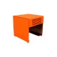 KUBB-Minicomputer-Hinterabdeckung aus Aluminium mit orangefarbenem Glattlederbezug
