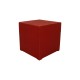 Aluminum KUBB small PC shell dressed in smooth red leather
