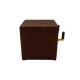 Mini PC in the shape of a Cube, dressed in brown leather with patterns stitched to the French motherboard