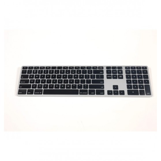 Graue Mac-Tastatur mit schwarzen Tasten für iOS, iPad, iPhone