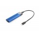 Lumină eSSD albastră USB-C externă de 1 TB, cum ar fi o unitate flash USB