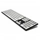 Wireless mac black keyboard with silent and contrasting white keys