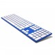 Blauw bluetooth-toetsenbord voor mac gemaakt van aluminium