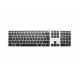 Profilweiße Azerty-Tastatur mit kontrastierenden Tasten