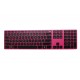 Red azerty keyboard designed in aluminum