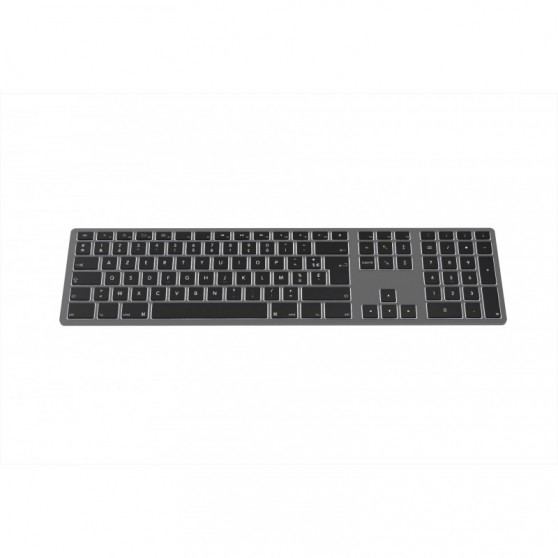 Dark gray wireless backlit keyboard for mac